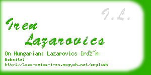 iren lazarovics business card